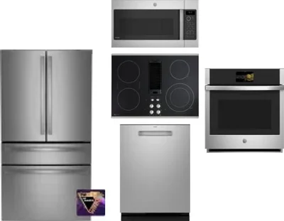 5 Piece Package Includes Refrigerator, Cooktop, Wall Oven, Microwave And Dishwasher